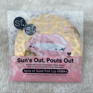 Brand new‎ Sun’s out Pouts out gold foil lip masks pack of 4